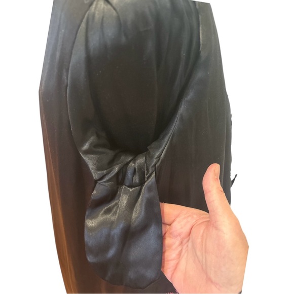 MCM LUXURY SHEARED MINK BLACK COAT W STAND UP COLLAR, 3/4 SLEEVES W ROLLED CUFFS - Picture 15 of 15